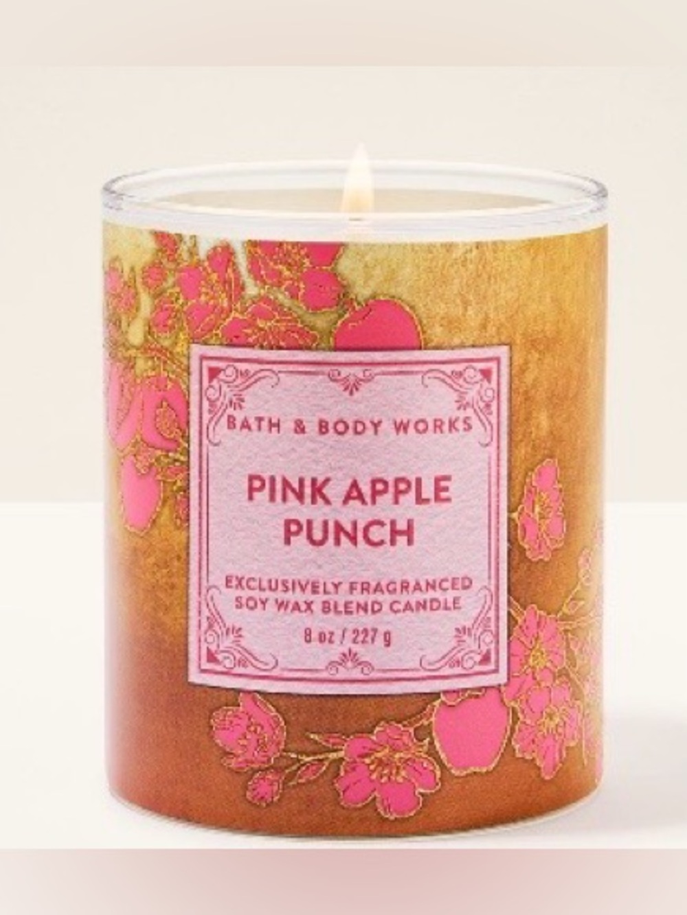 Bath & Body Works Pink Apple Punch Scented Soy Wax Blend Candle NEW